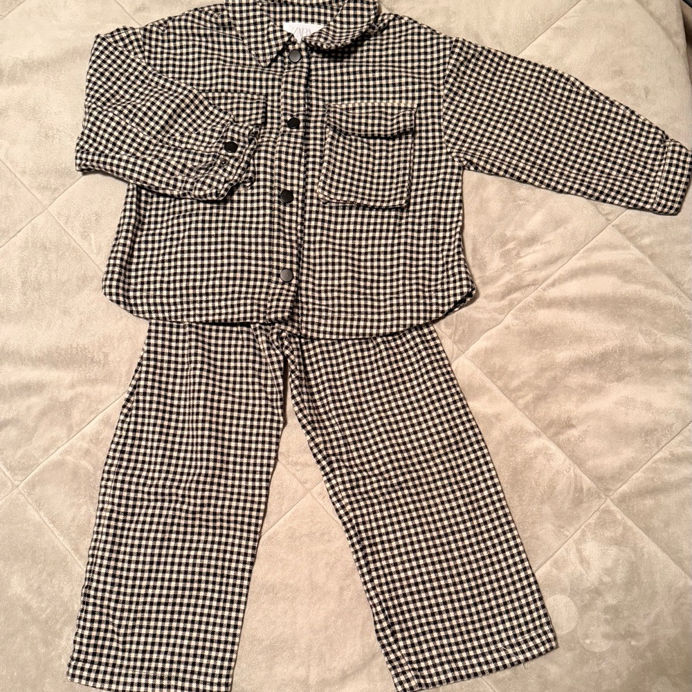 Zara Gingham top and trouser set girl - Picture 2 of 2